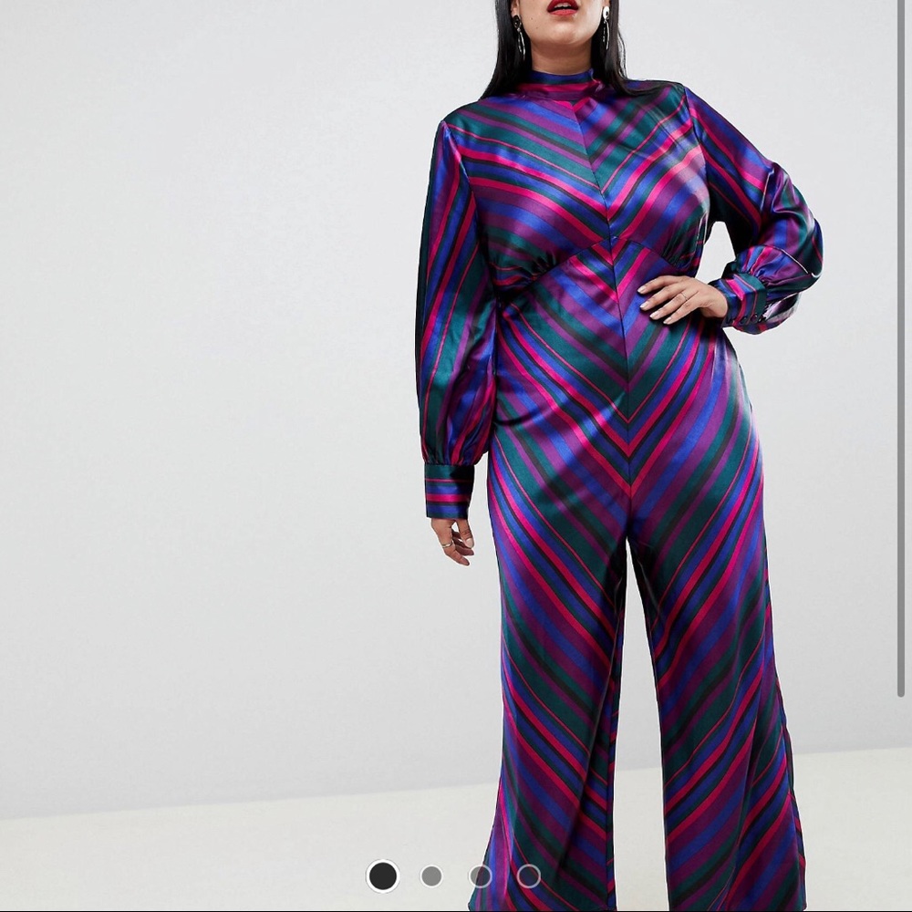 ASOS jumpsuit with blouson sleeve in stripes